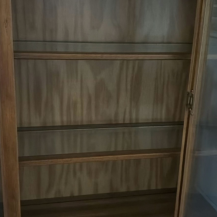Wooden china cabinet with glass display - image 4 of 6
