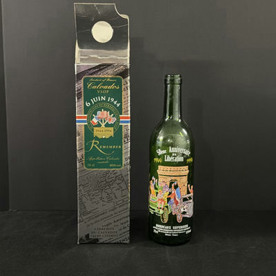 Commemorative Bordeaux Supérieur Wine Bottle and Calvados VSOP Boxed Bottle - Image 1 of 4
