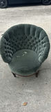 Pair of Green Tufted Upholstered Barrel Chairs and Green Tufted loveseat - thumbnail 2 of 10