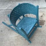 Child's Teal wicker rocking chair - thumbnail 3 of 3