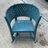Child's Teal wicker rocking chair - thumbnail 1 of 3