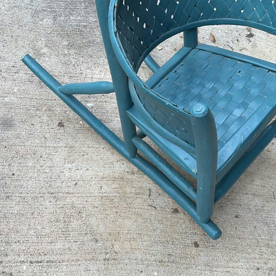 Child's Teal wicker rocking chair - image 2 of 3