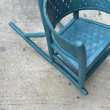 Child's Teal wicker rocking chair - thumbnail 2 of 3