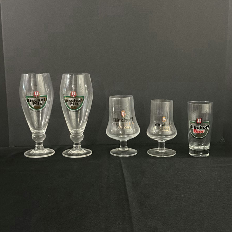 Five Bischof Branded Beer Glasses - image 1 of 4