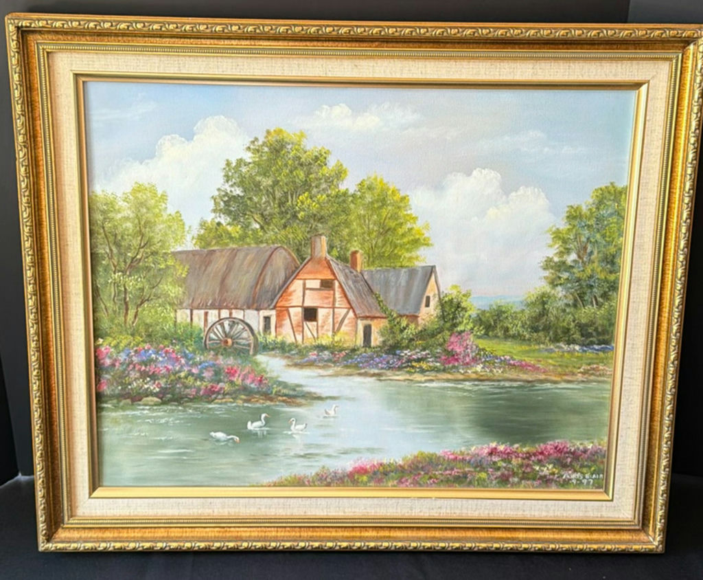 Framed Landscape and Floral Paintings with Canvas Back - image 3 of 5