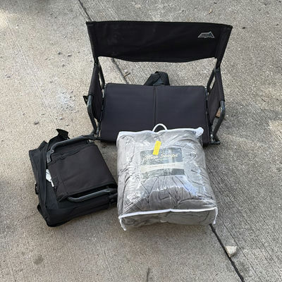 2 Folding chair with Mink Sherpa blanket and carry bag - Image 1 of 4