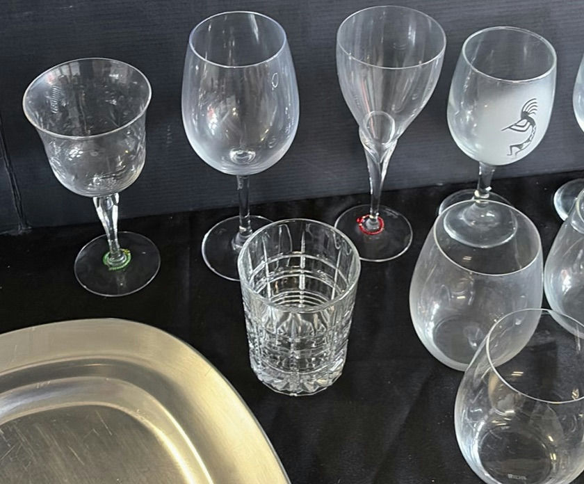 Assorted Glassware and Metal Serving Tray - image 3 of 4