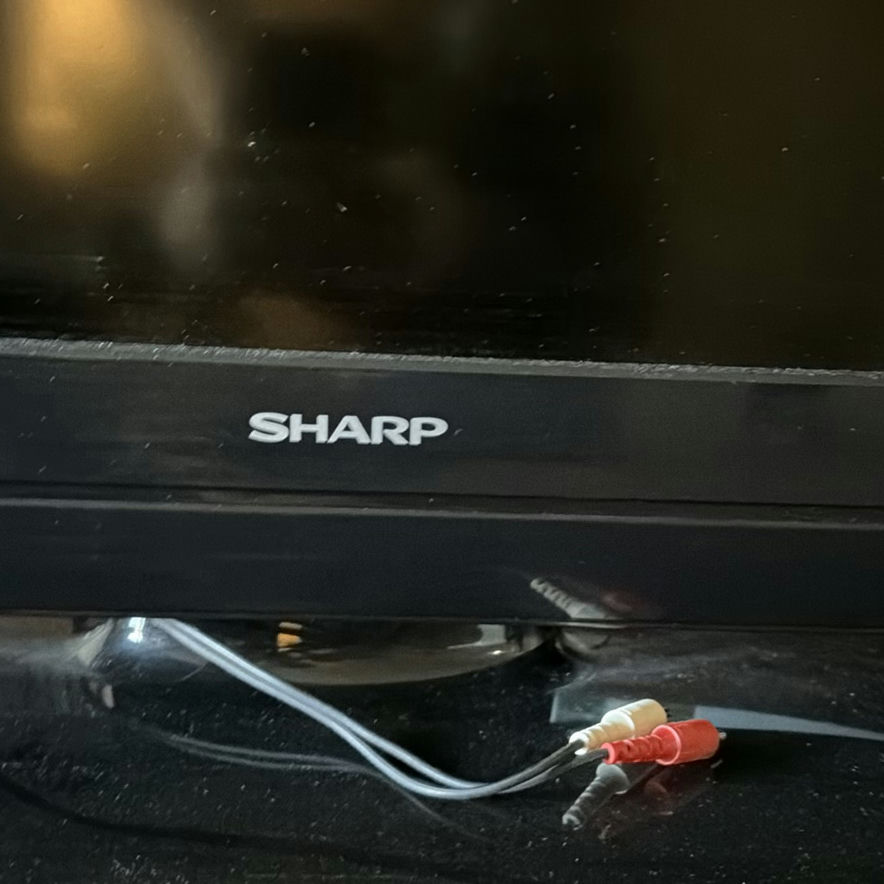 Sharp LCD TV with wooden console table - image 2 of 6