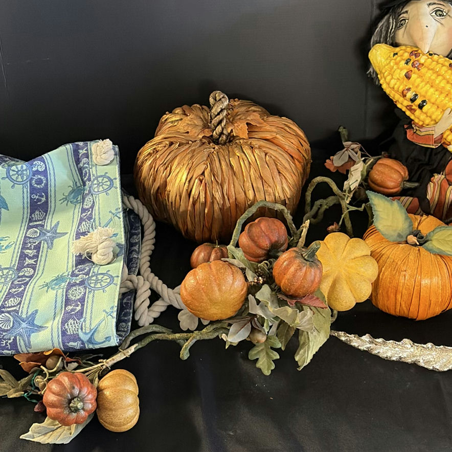 Autumn Halloween Display with Pumpkins, Gourds, and Corn - image 2 of 5