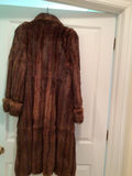 Long brown fur coat with fur cuffs - thumbnail 4 of 4