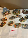 Assorted miniature diorama plaques with town, harbor and lighthouse scenes - thumbnail 1 of 3