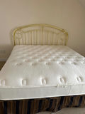King size Gold metal bed frame with white mattress - thumbnail 1 of 3
