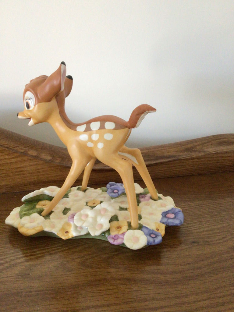 Bambi figurine on floral base - image 2 of 4