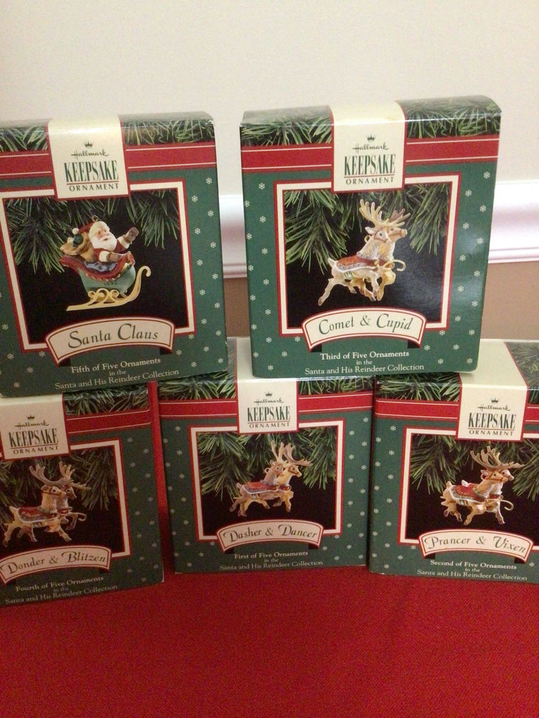 Five Hallmark Keepsake Ornament Boxes: Santa and His Reindeer - image 2 of 2