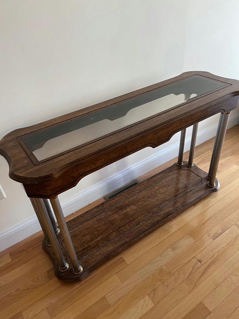 Wood and Glass Console Table - image 3 of 4