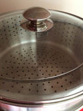 Stainless steel two-tier steamer pot with lid - thumbnail 2 of 2