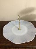 Three-tier glass cake stand with matching frosted plate - thumbnail 2 of 3