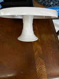 White ceramic pedestal cake stand with snowflake embossing - thumbnail 2 of 2