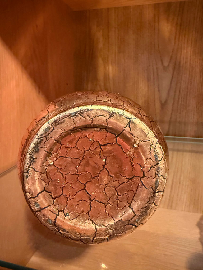 Crackle-glaze two-handle ceramic vase - image 2 of 2
