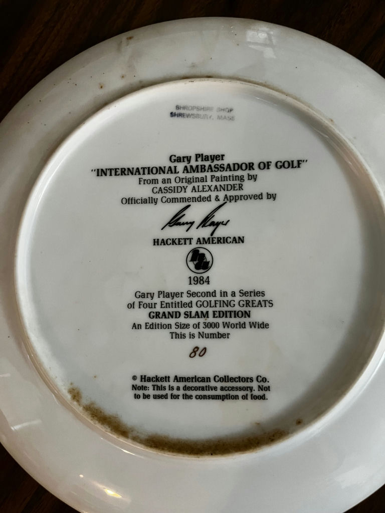 Golf-themed decorative plates: Arnold Palmer and Gary Player - image 4 of 4