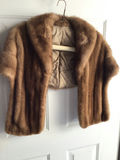 Brown fur stole with satin lining - thumbnail 2 of 5