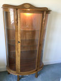 Wooden curved-front curio display cabinet - thumbnail 2 of 2