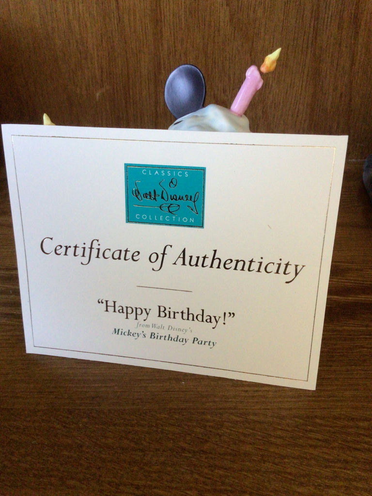 Mickey Mouse Birthday Party Figurine with Certificate - image 3 of 3