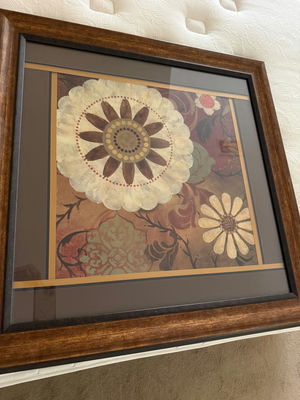 Framed floral artwork - Image 1 of 2
