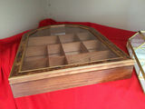 Brass-framed glass display cases with a wooden display box - thumbnail 2 of 4