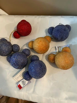 Glittery Mickey Mouse Beaded Christmas Ornaments - Image 1 of 1
