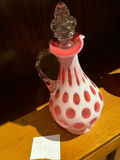 2 Vintage FentonCoin Dot Opalescent Glass Decanters with Stopper minimum bid $75 - thumbnail 2 of 2