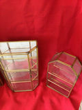 Brass-framed glass display cases with a wooden display box - thumbnail 4 of 4
