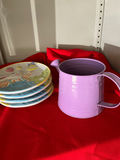 Colorful Spring dinnerware set with plates, bowls, ramekins, muffin cups and a metal pitcher - thumbnail 3 of 5