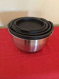 Stainless steel nesting bowls with silicone lids - thumbnail 1 of 2