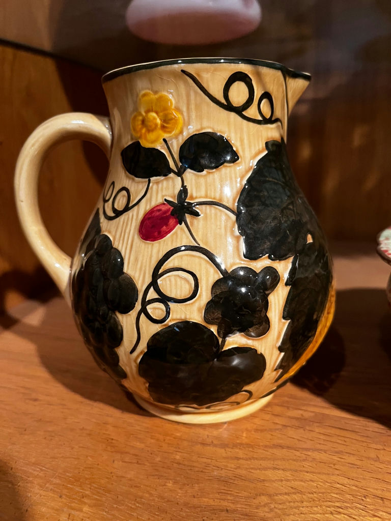 Decorative ceramic lidded dish and pitcher - image 1 of 6