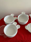 White casserole and bakeware set with clear lids - thumbnail 1 of 4