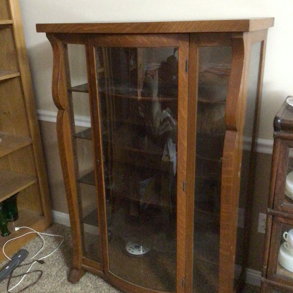 Wooden Glass-Front Display Cabinet - image 1 of 2