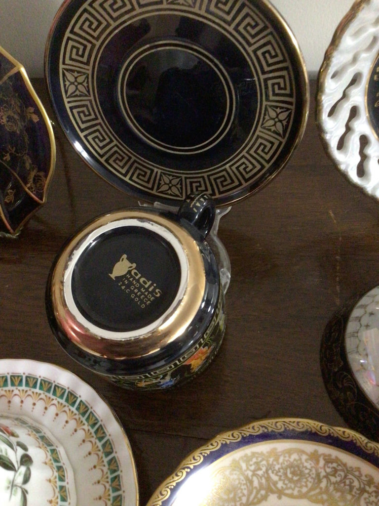 Assorted porcelain tea cups, teapots, and plates - image 10 of 13