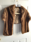 Brown fur stole with satin lining - thumbnail 1 of 5