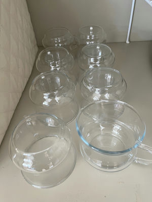 Set of Clear Glass Cups - Image 1 of 1