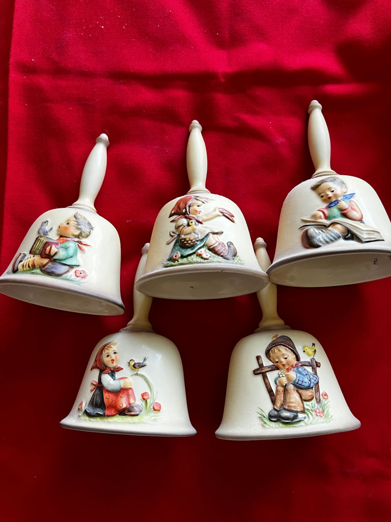 Six vintage ceramic bells with year markings 1978–1982 - image 2 of 2