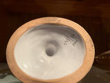 Pair of decorative ceramic vases with floral relief - thumbnail 3 of 3