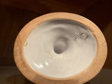 Pair of decorative ceramic vases with floral relief - thumbnail 2 of 3