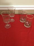 Set of four glass drinking glasses with green floral pattern - thumbnail 1 of 1