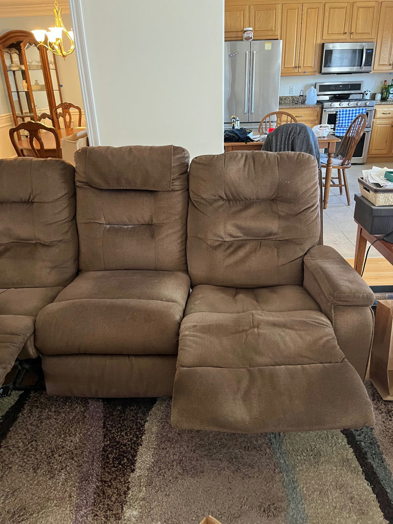 Brown Fabric Sectional Sofa with Chaise - image 4 of 5