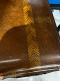 Antique wooden blanket chest with inlaid lid - thumbnail 3 of 4