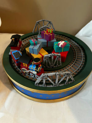 Holiday Express Train Ornament with Gift Boxes and Plush Fruit Toys - Image 1 of 3
