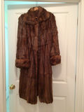 Long brown fur coat with fur cuffs - thumbnail 2 of 4