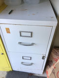 White two drawer metal filing cabinet - thumbnail 1 of 1