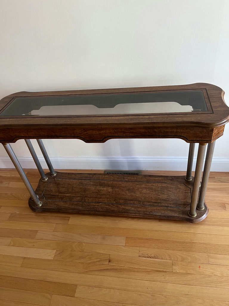 Wood and Glass Console Table - image 1 of 4